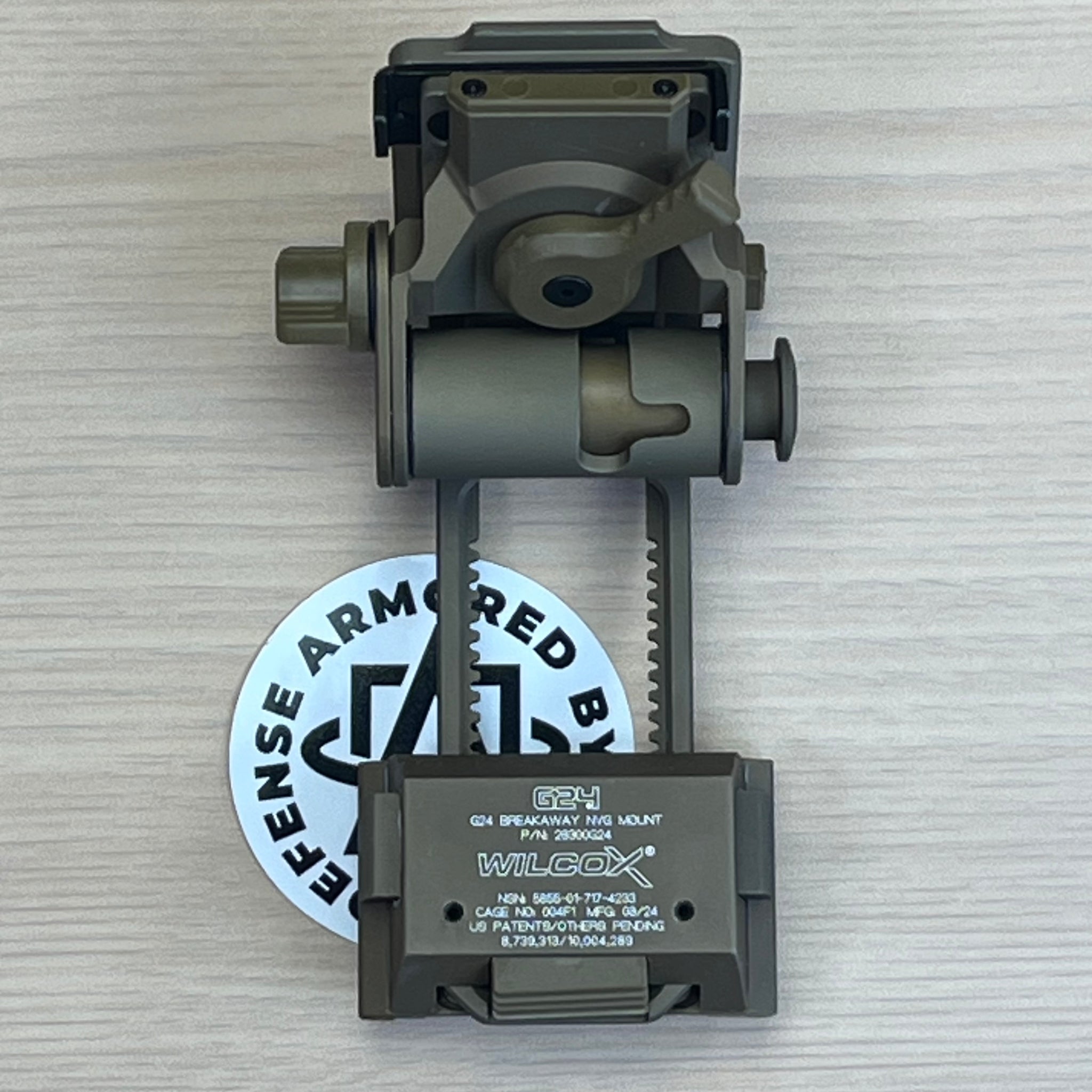 Wilcox G24 | Dovetail Mount for NVGs w/ Breakaway Safety for Neck Injury Prevention