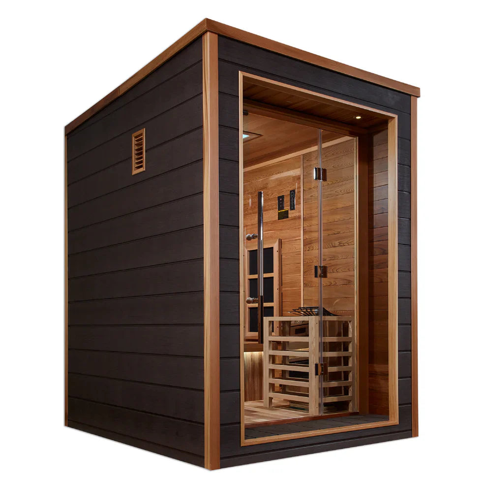 Golden Designs Nora 2 Person Full Spectrum Sauna | Outdoor-Indoor PureTech™