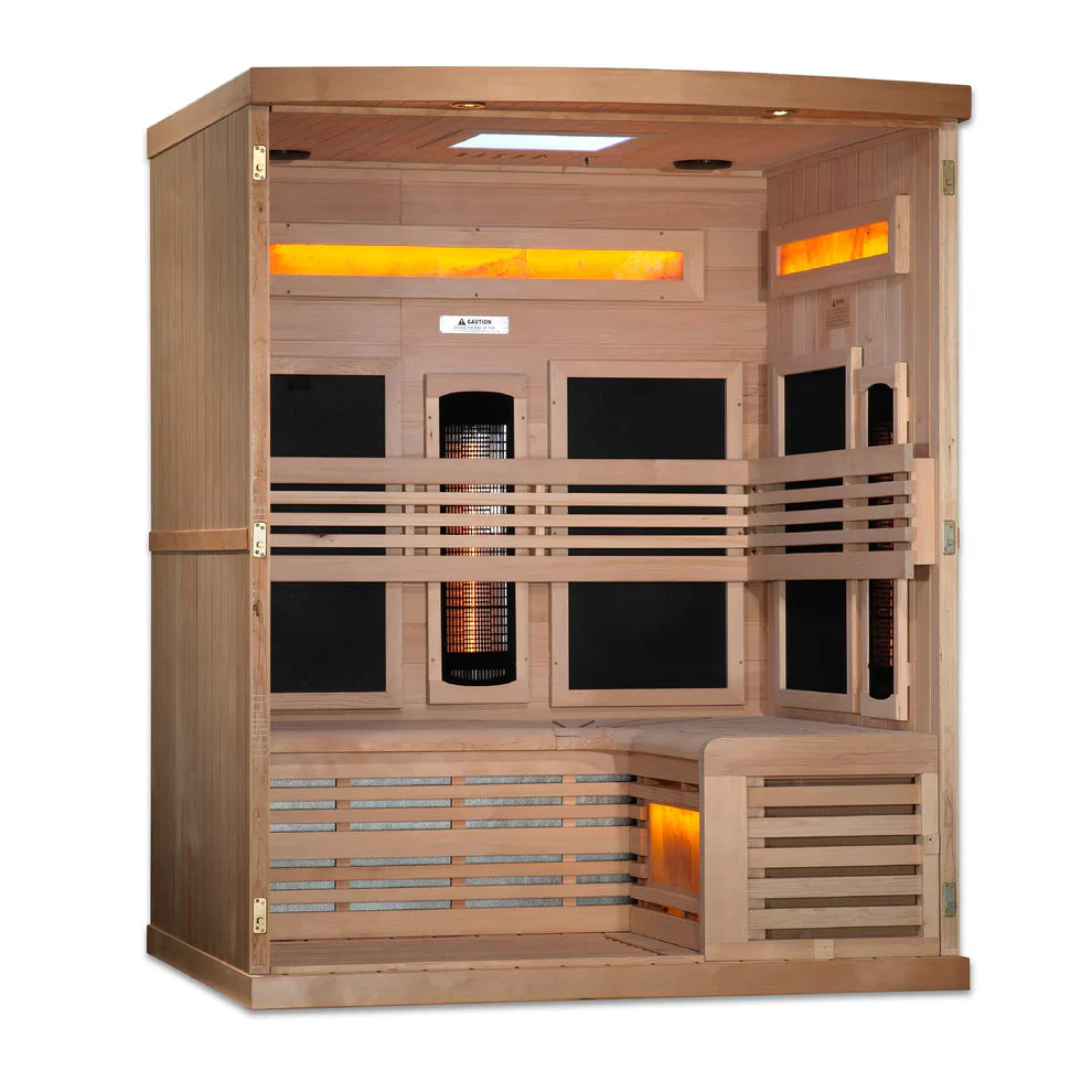 Golden Designs "Reserve Edition" 3 Person Near Zero EMF Full Spectrum with Himalayan Salt Bar (GDI-8230-01)