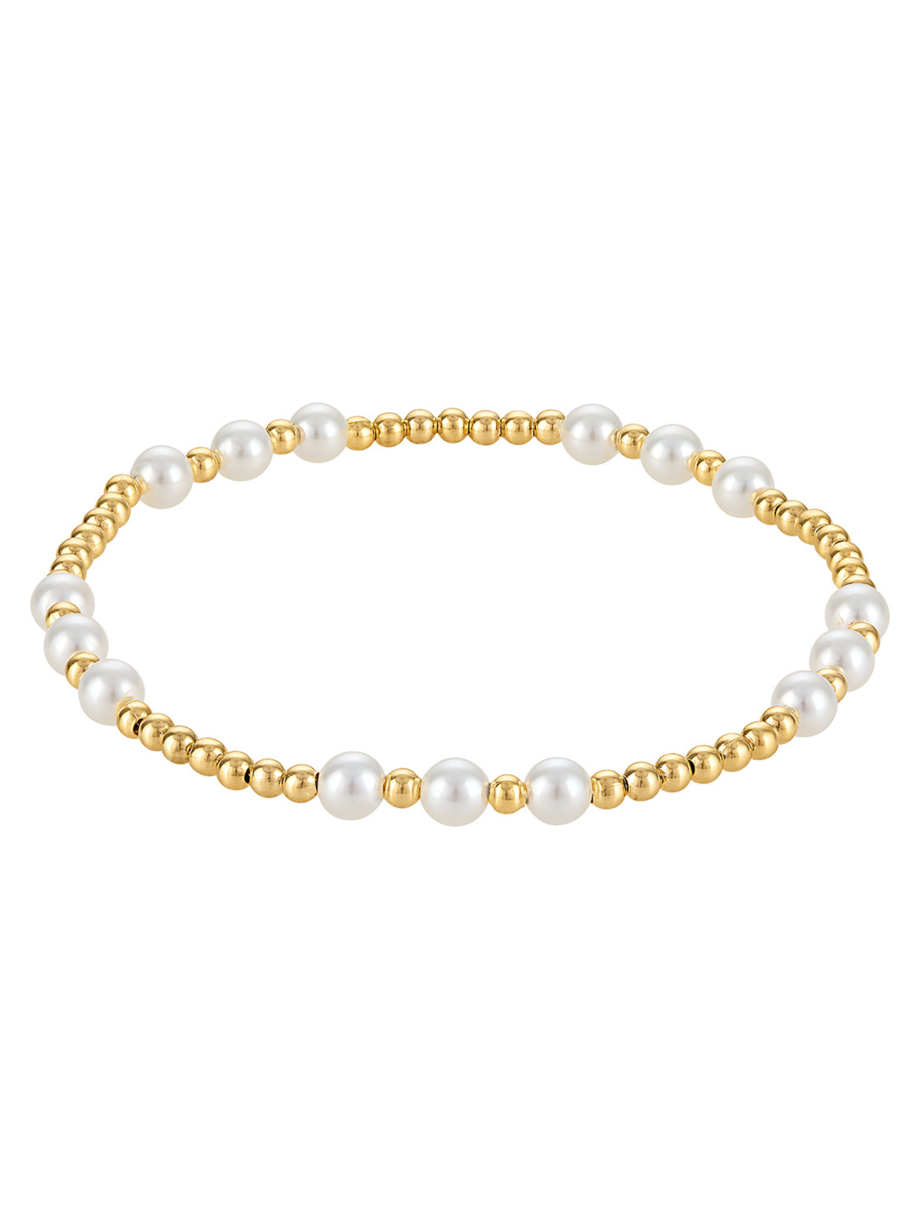 Graduating Pearl Stretch Bead Bracelet 4mm