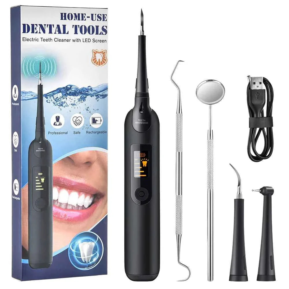 Electric Sonic Dental Calculus Remover Whitener Scaler LED Display Tooth Cleaner Rechargeable Tartar Tool Whitening Teeth Care