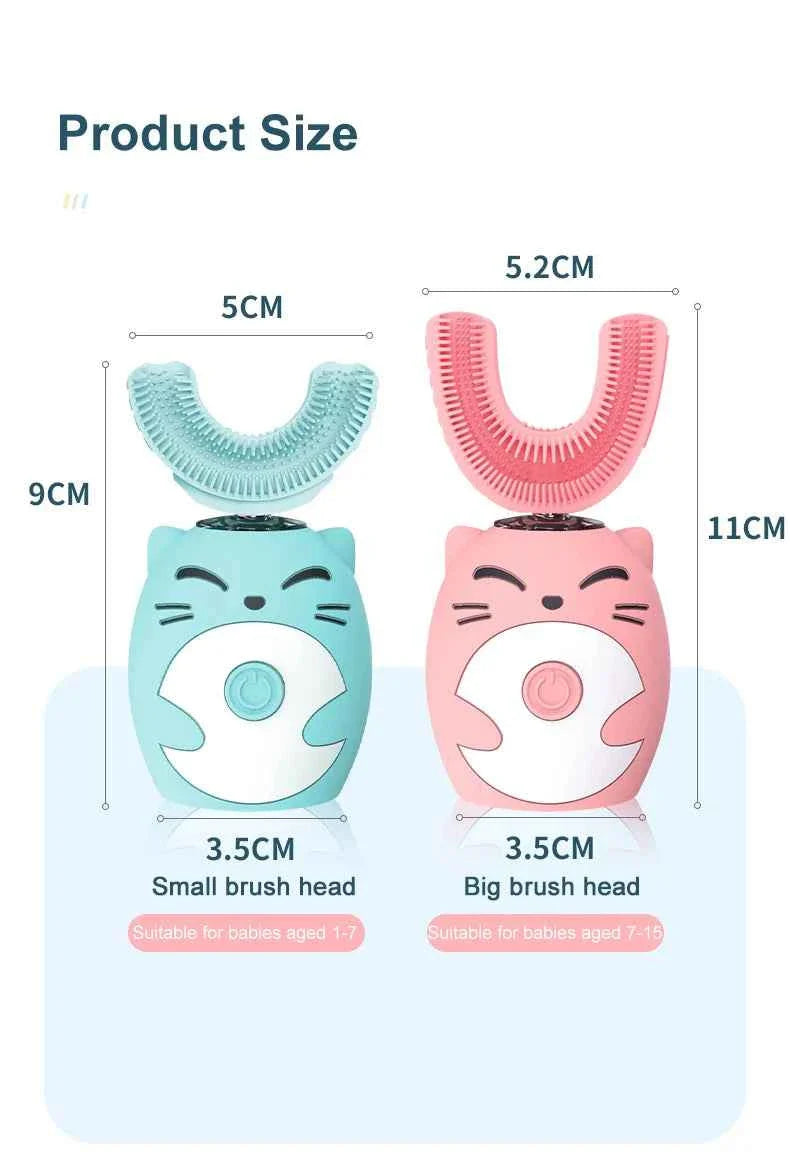 Sonic Electric Toothbrush Kids U-shaped Smart 360 Degrees Ultrasonic Tooth Brush Teeth Whitening For Children IPX7 Waterproof