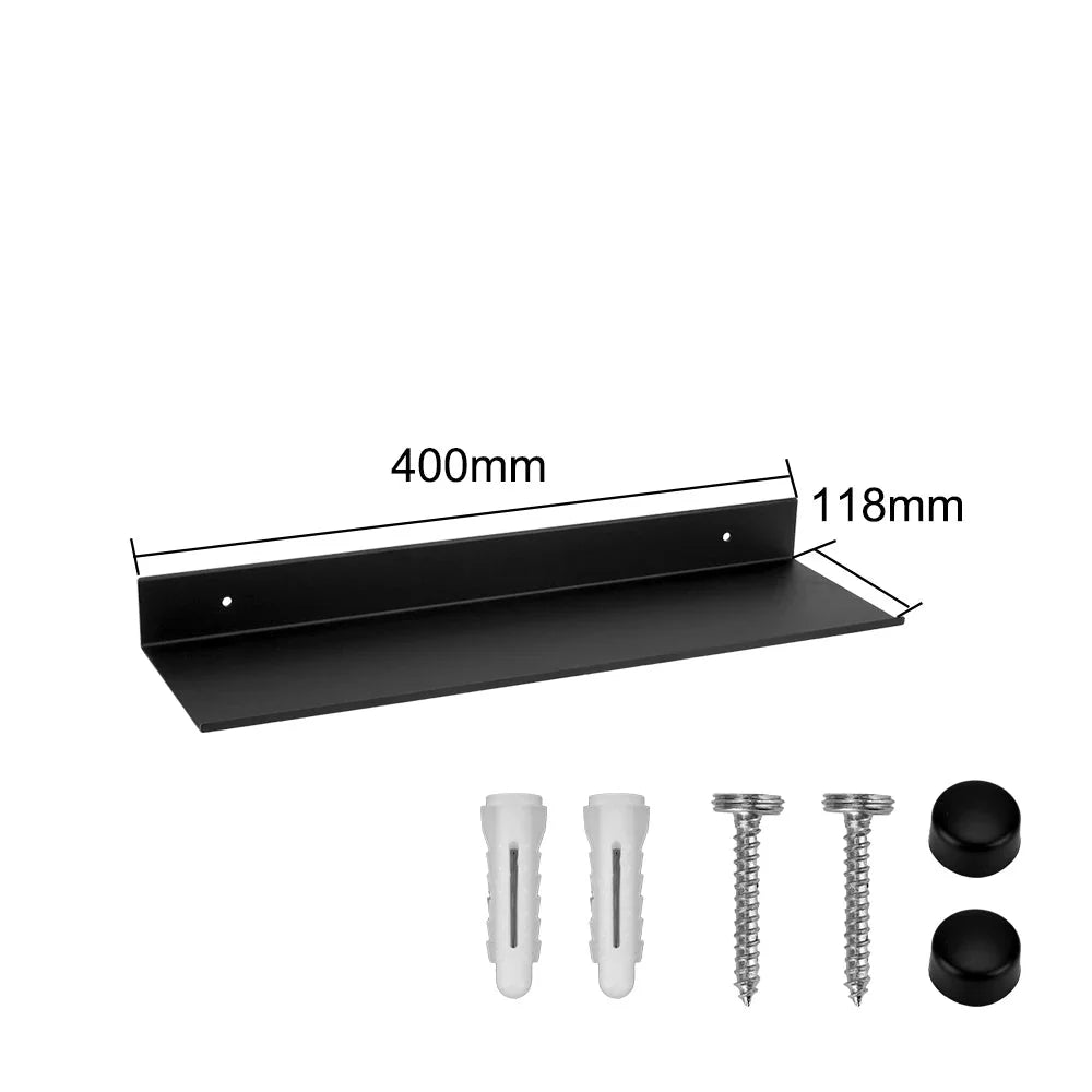 Bathroom Shelves  30-60cm Aluminum Alloy Matte Black Kitchen Wall Shelf Shower Shampoo Storage Rack Bathroom Accessories