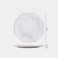 Phnom Penh Creative Octagonal Steak Flat Plate Light Luxury Bone China Tableware Western Dinner Plate Household Dinner Plates