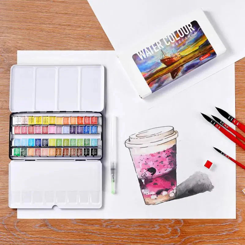Superior Professional Solid Watercolor Paints Set With Water Brush Pen Water Color Paint Acuarelas Art Supplies For Artist