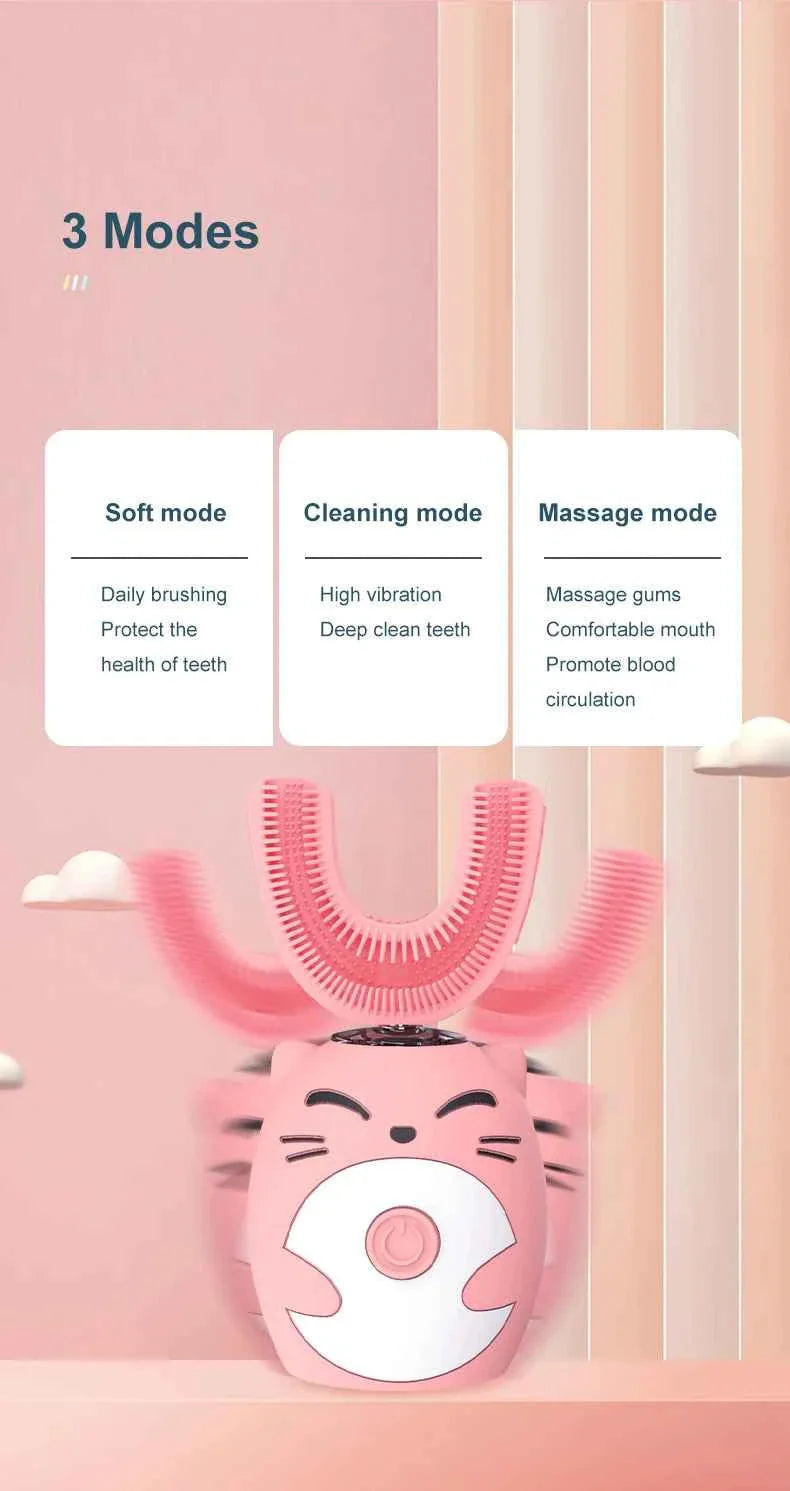 Sonic Electric Toothbrush Kids U-shaped Smart 360 Degrees Ultrasonic Tooth Brush Teeth Whitening For Children IPX7 Waterproof