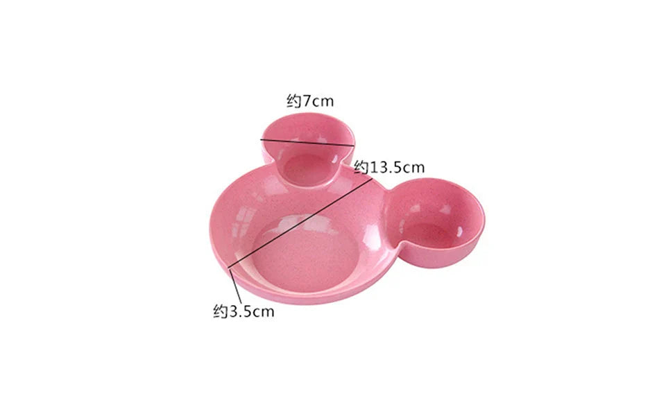 Cute Baby Plates with Dividers Dinner Plates Kids Bowl Tray Tableware Set Infant Feeding Children Divided Dinnerware BPA Free