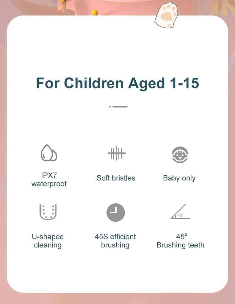 Sonic Electric Toothbrush Kids U-shaped Smart 360 Degrees Ultrasonic Tooth Brush Teeth Whitening For Children IPX7 Waterproof