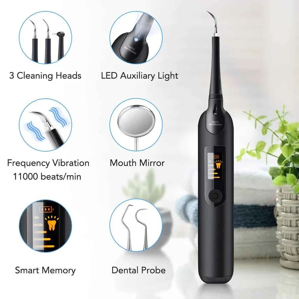 Electric Sonic Dental Calculus Remover Whitener Scaler LED Display Tooth Cleaner Rechargeable Tartar Tool Whitening Teeth Care