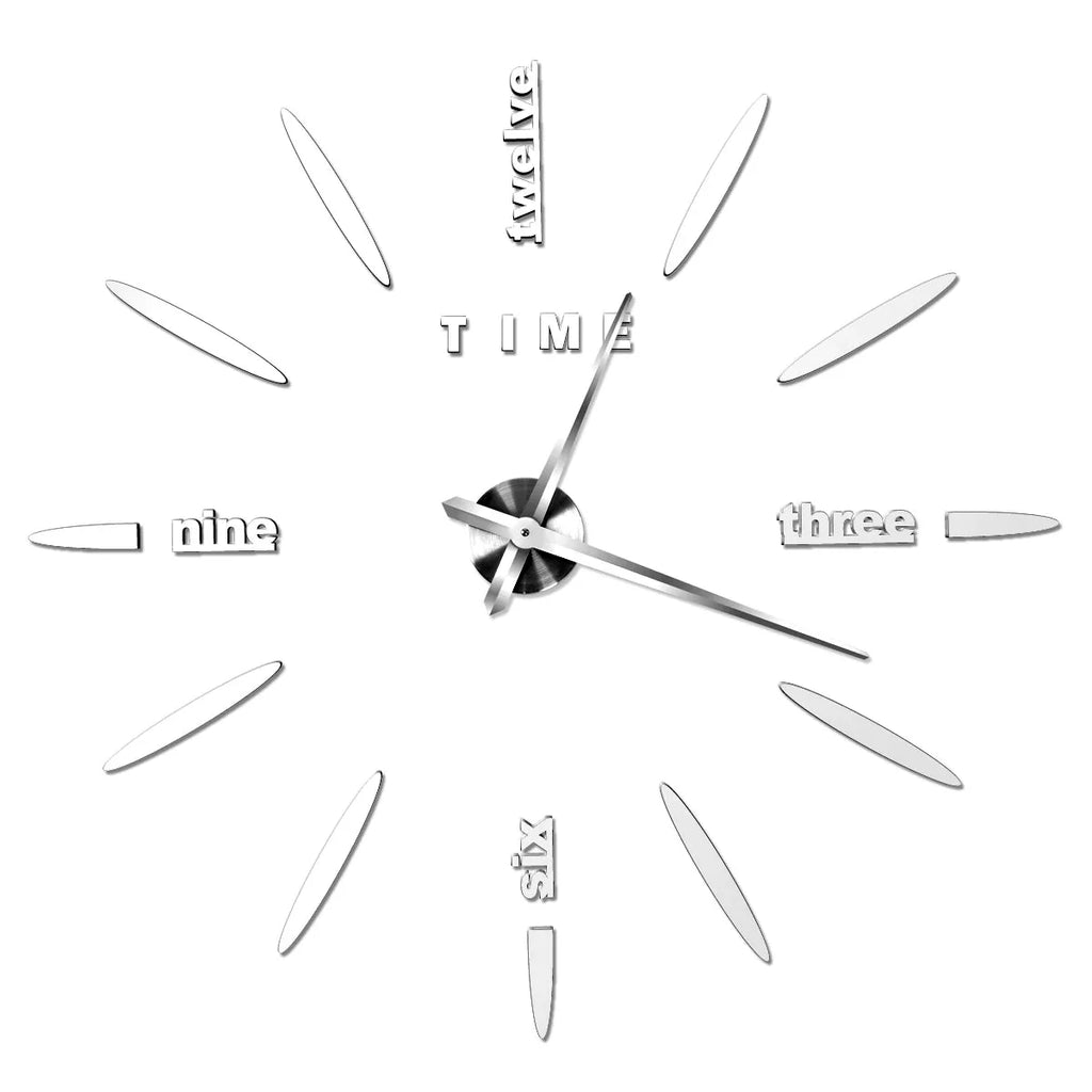 3D Wall Clock Modern Design DIY Acrylic Mirror Sticker Quartz Needle Big Europe Horloge Home Decoration Living Room Watch Clocks