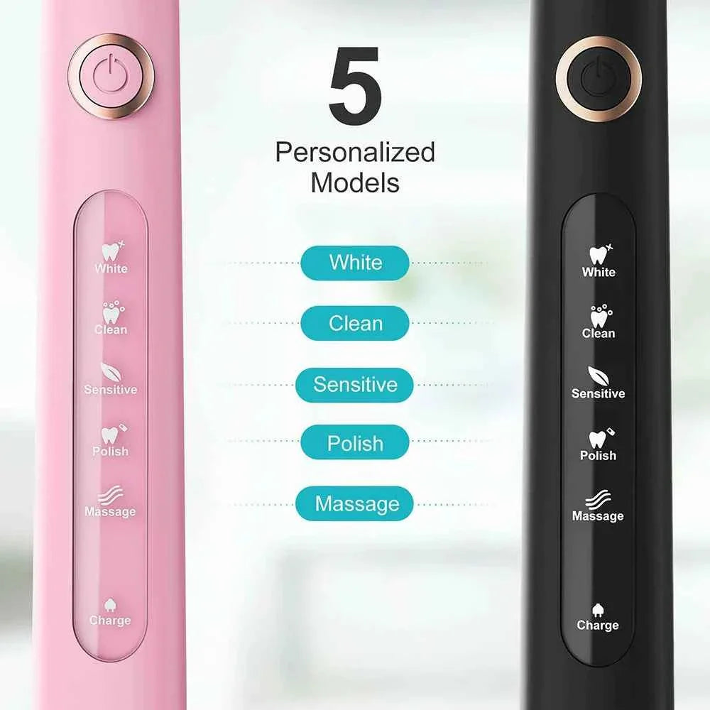 Fairywill FW-507 Electric Sonic Toothbrush - Rechargeable Adult Waterproof Toothbrush with 5 Modes