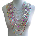 Sparkly Crystal AB Glass Chain Necklace