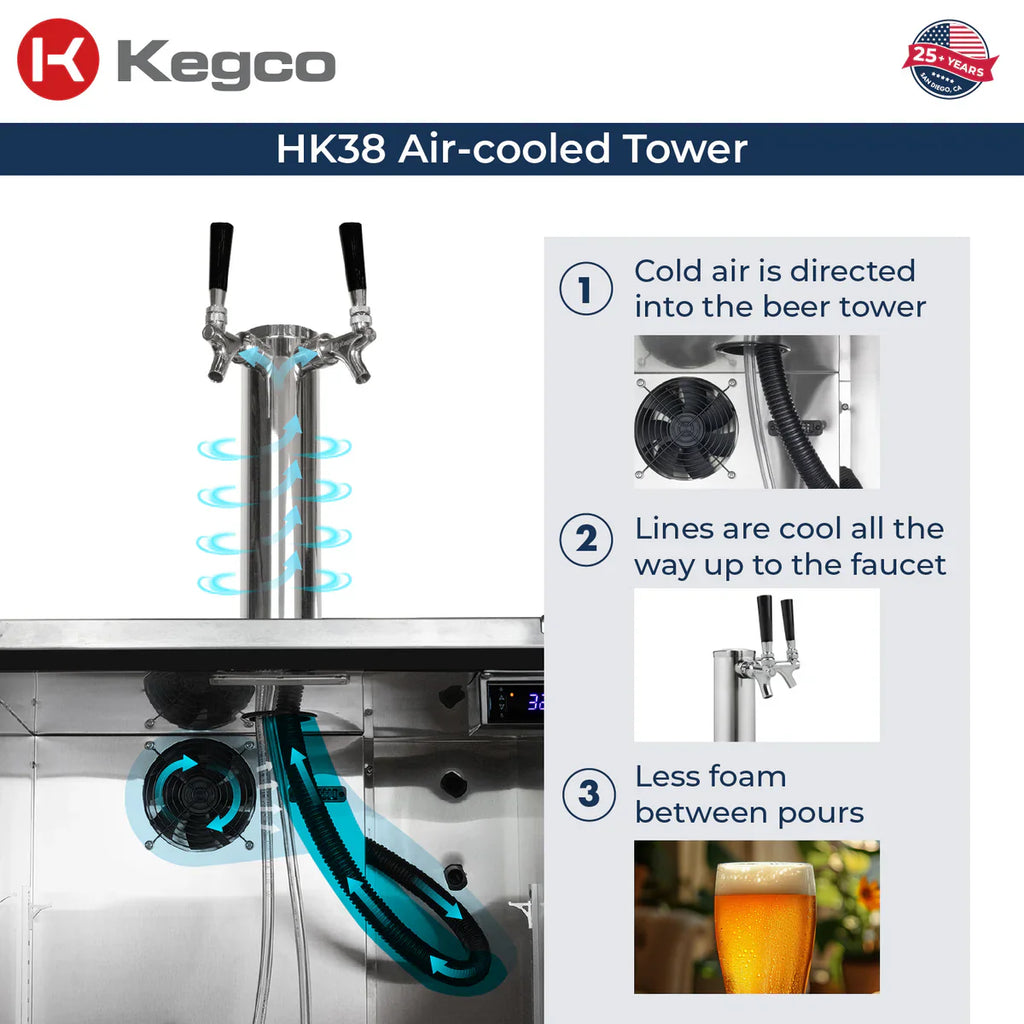 Kegco 24" Dual Faucet Built-in Kegerator - Outdoor