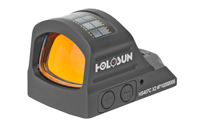 Holosun Technologies 407C-X2 |  Red Dot |  2 MOA |  Black |  Side Battery |  Solar Failsafe |  Mount Not Included HS407C X2