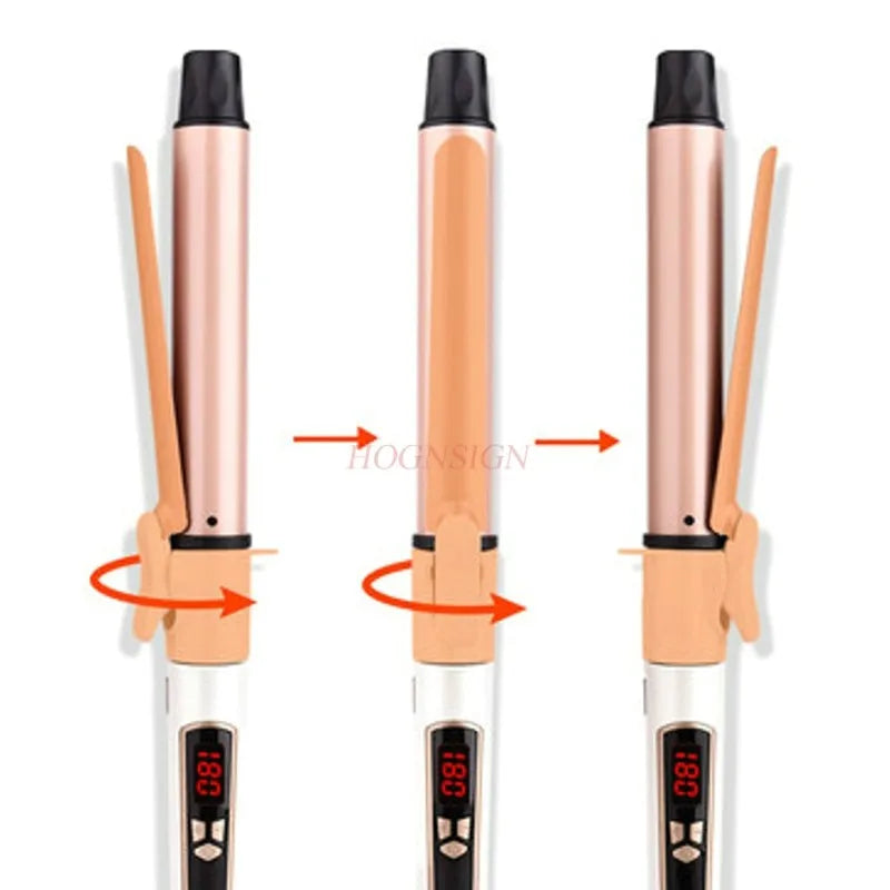 Professional Large Barrel Electric Hair Curler - Ceramic Dual-Use Rotating Curling Iron