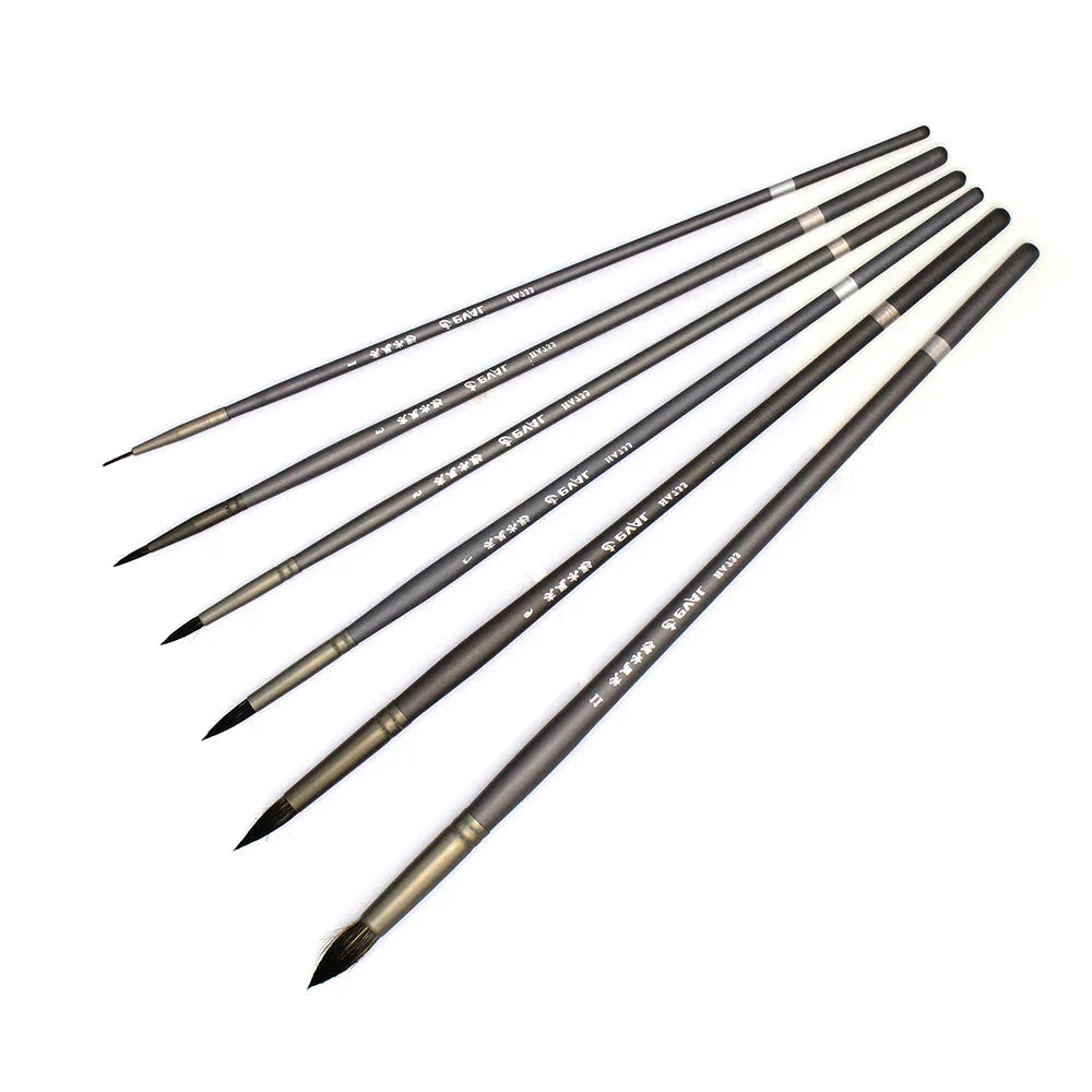 6 pcs Professional Set Squirrel Hair Round Pointed Artist Paintbrush Pen Gouache Oil Painting Art Supplies For Acrylic Art Brush