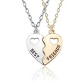 Best Friends Forever Necklace BFF - 2 half heart pendants