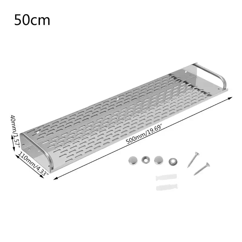 Stainless Steel Kitchen Bathroom Shelf Wall-mounted Storage Rack Single Layer