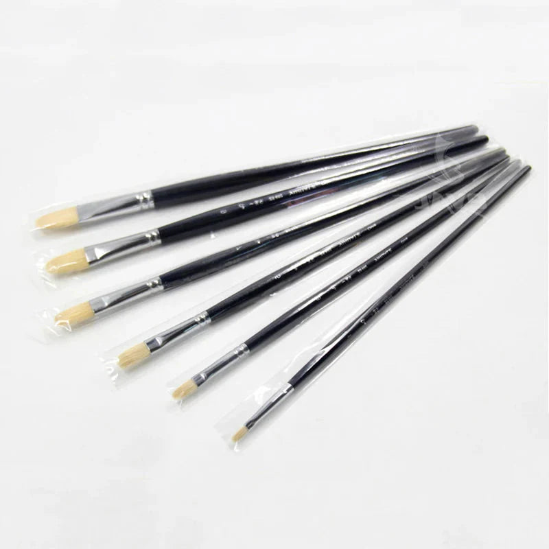 6pcs/Set pig's bristles oil paint brush artists gouache acrylic paints paintbrush art supplies dotting pen art brush stationery