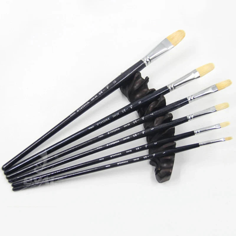 6pcs/Set pig's bristles oil paint brush artists gouache acrylic paints paintbrush art supplies dotting pen art brush stationery