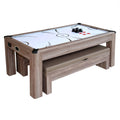 Hathaway Driftwood 7-ft Air Hockey Table Combo Set with Benches