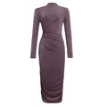 Pleated Long Sleeve Dress Women's