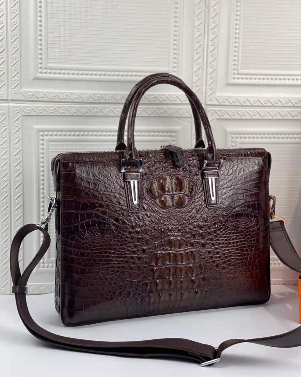 Crocodile Business Bags Crocodile Bone Skin Briefcase Men's