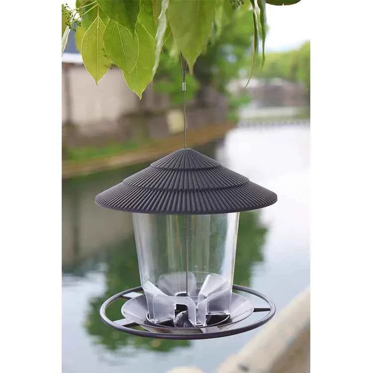 Outdoor Bird Feeding House Waterproof Gazebo Hanging Wild Bird Feeder Cage Outdoor Container With Hang Rope Bird Feeder Garden