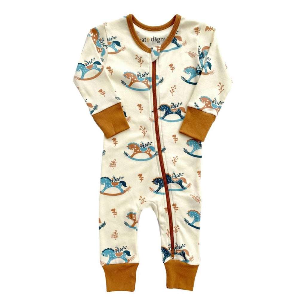 GOTS Certified Organic Cotton Zippy - Rocking Horse