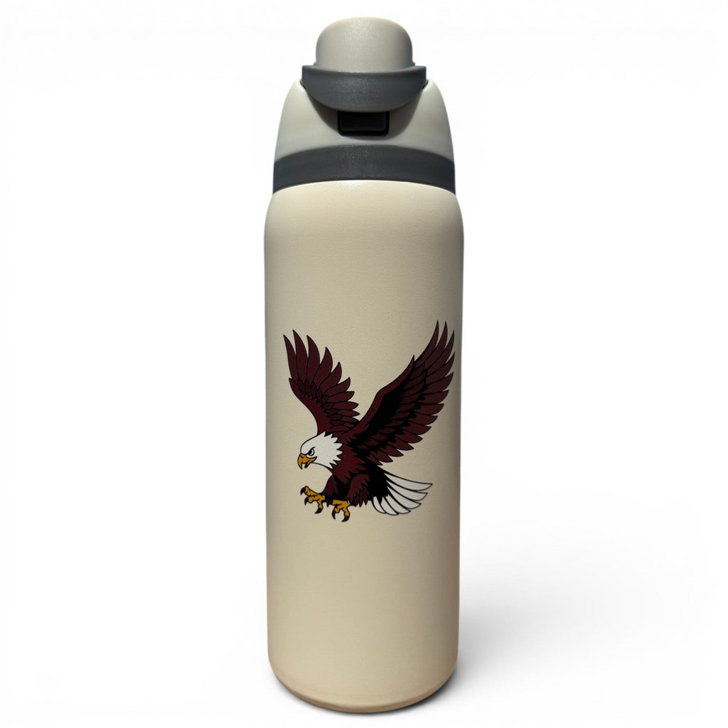 Hydration Bottle – Eagle | 32oz Insulated Stainless Steel | Flip Straw Lid w/ Handle
