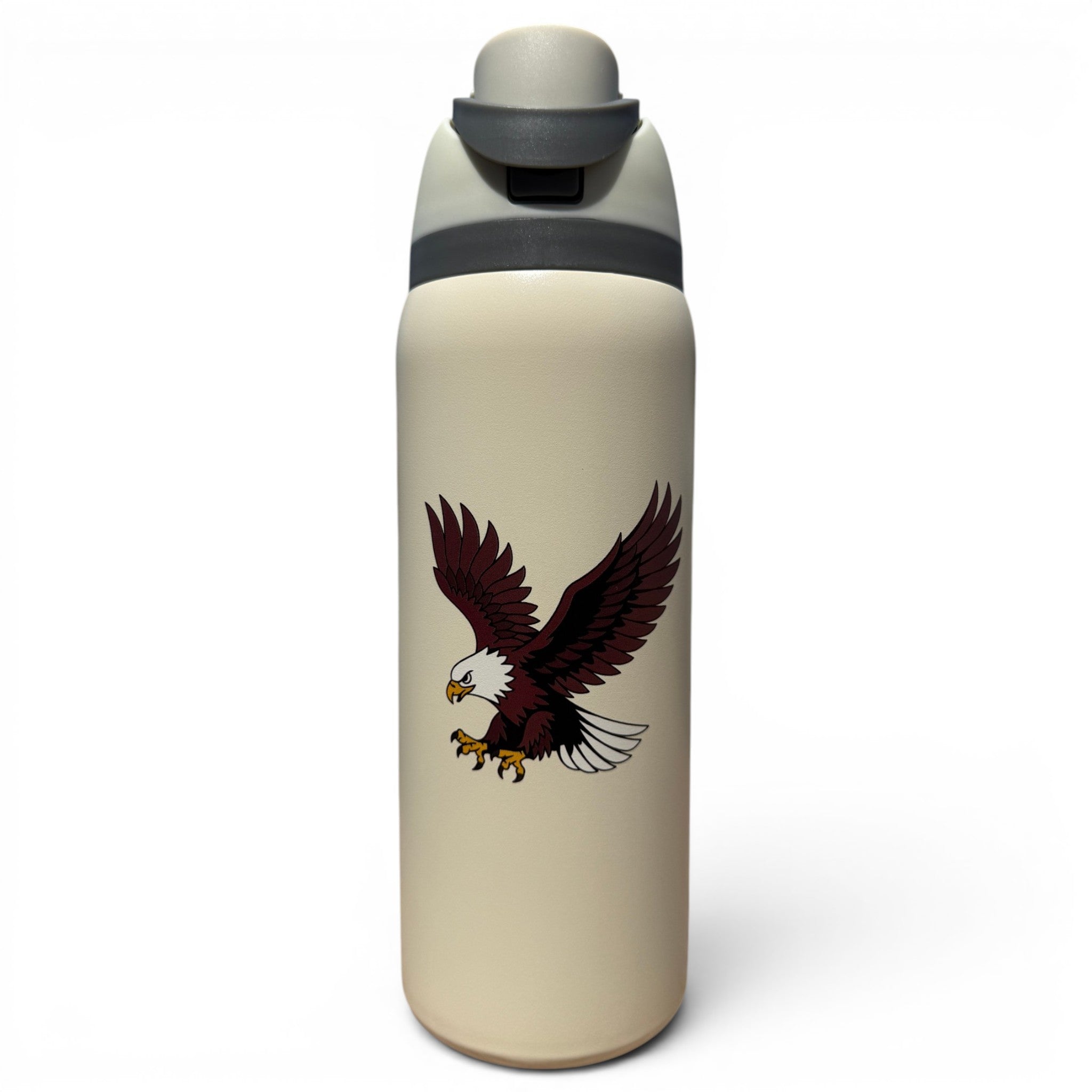 Hydration Bottle – Eagle | 32oz Insulated Stainless Steel | Flip Straw Lid w/ Handle