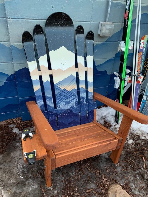 Colorado Ski Furniture Mystic Mountains Snow Mural Chair
