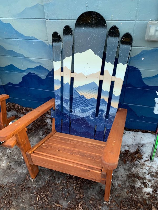 Colorado Ski Furniture Mystic Mountains Snow Mural Chair