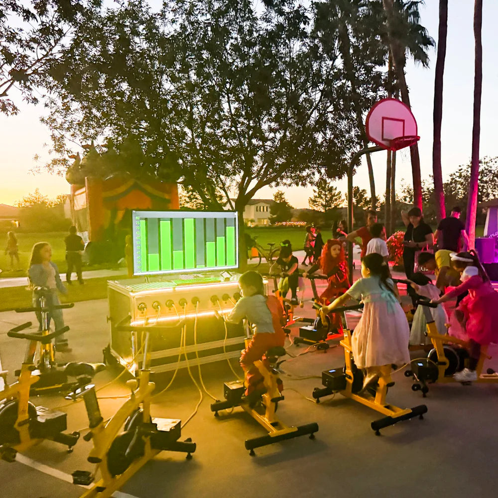 Human Power Station with 10 Power Generator Bikes by Pedal Power Generator
