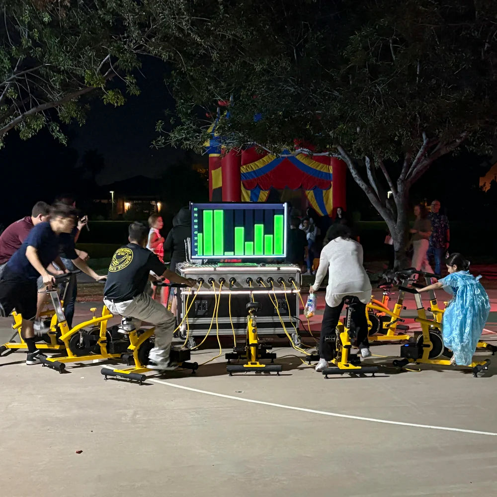 Human Power Station with 10 Power Generator Bikes by Pedal Power Generator