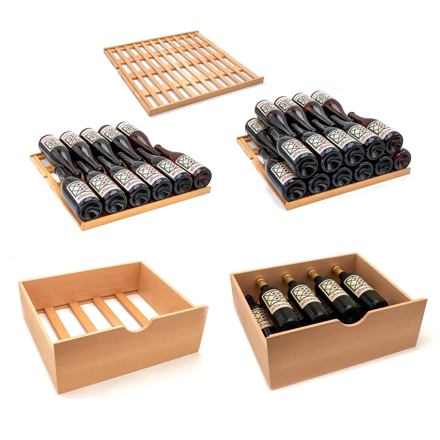 Allavino 76.5" Tall Side-by-Side Wine Vault with Solid Black Doors