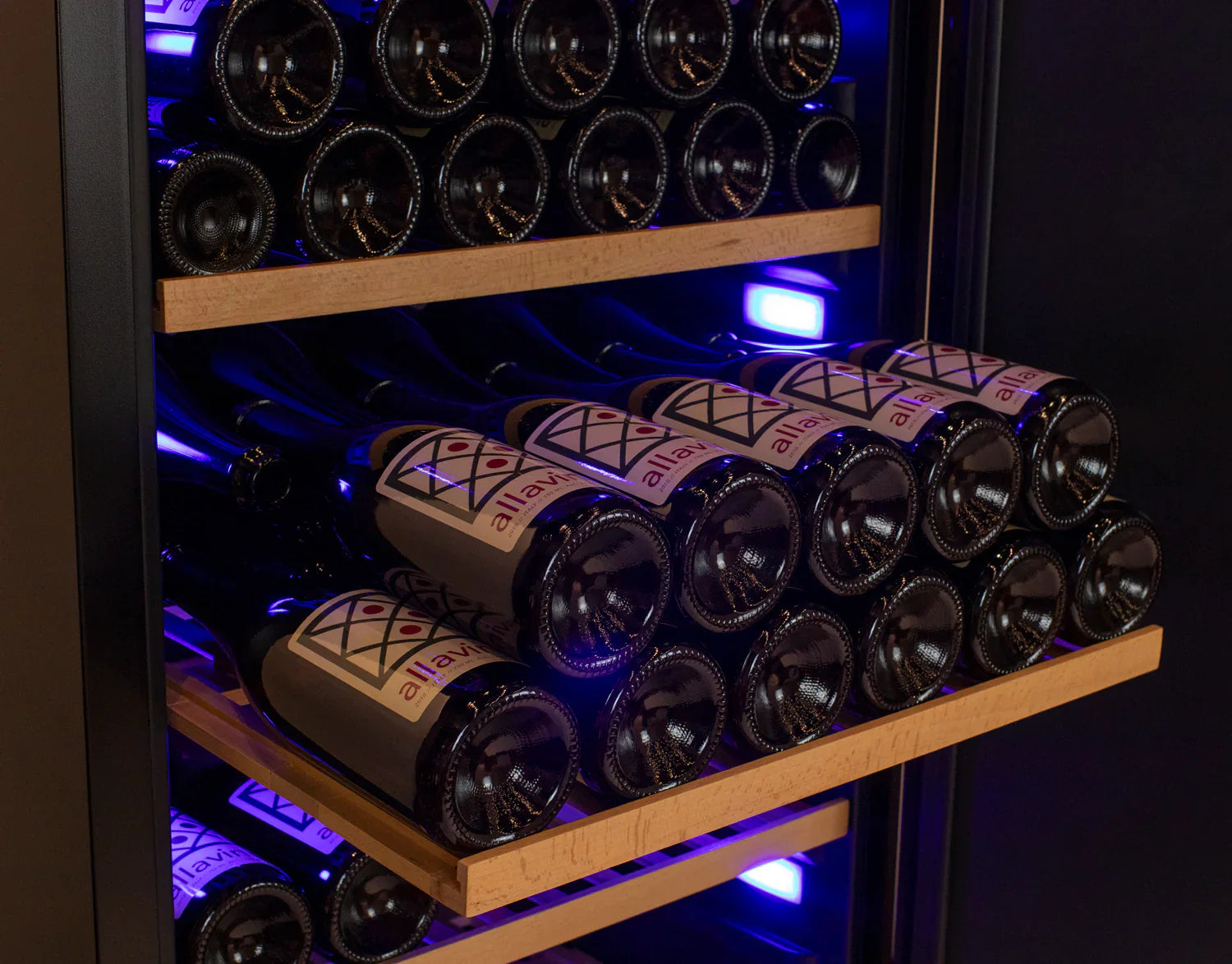 Allavino 76.5" Tall Side-by-Side Wine Vault with Solid Black Doors