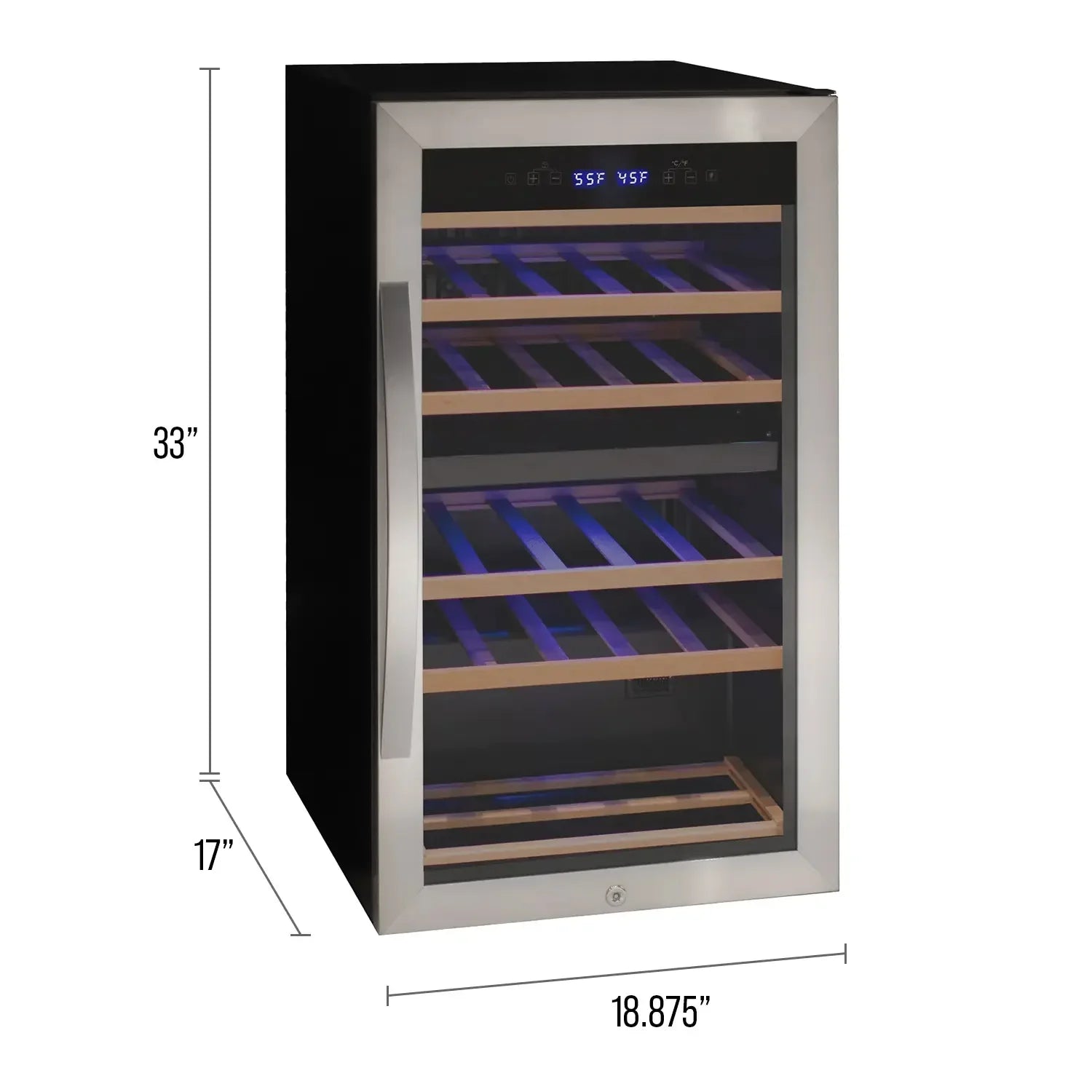 Allavino Cascina Series Freestanding Wine Cooler Refrigerator with Stainless Steel Door