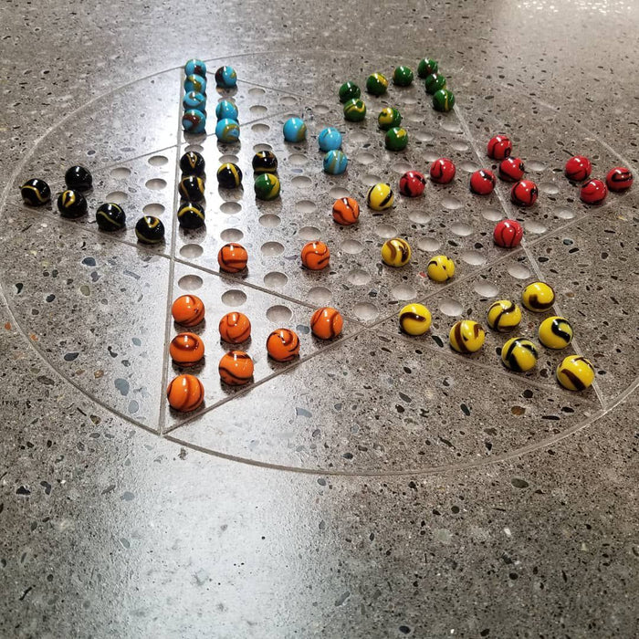 Stone Age Concrete Outdoor Chinese Checkers Table - Freestanding