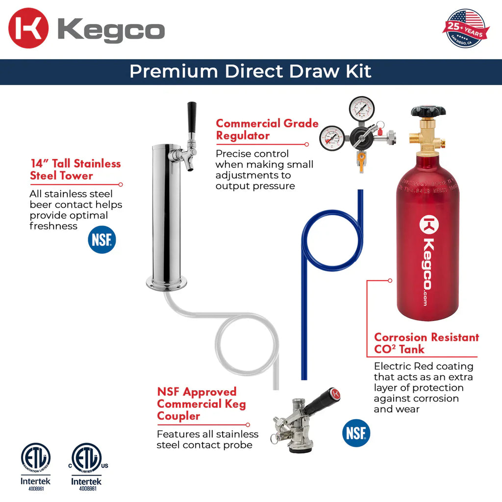 Kegco 24" Single Faucet Built-In Kegerator - Indoor