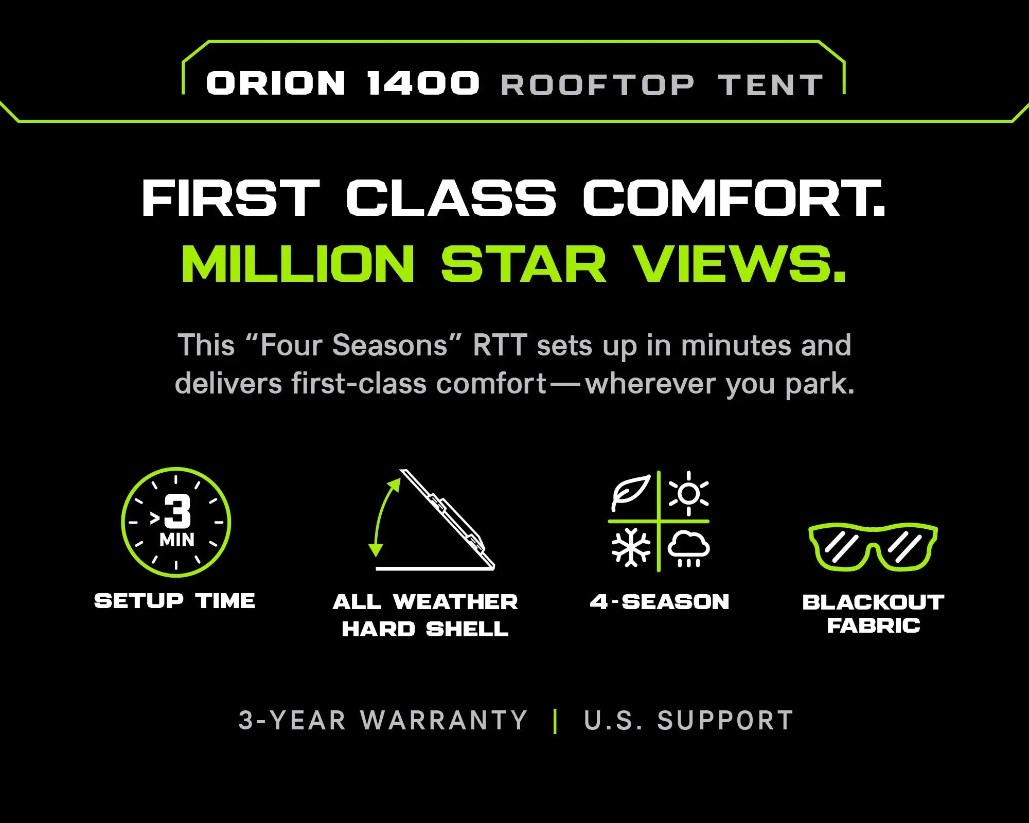Ironman 4x4 Orion 1400 Vehicle Rooftop Tent