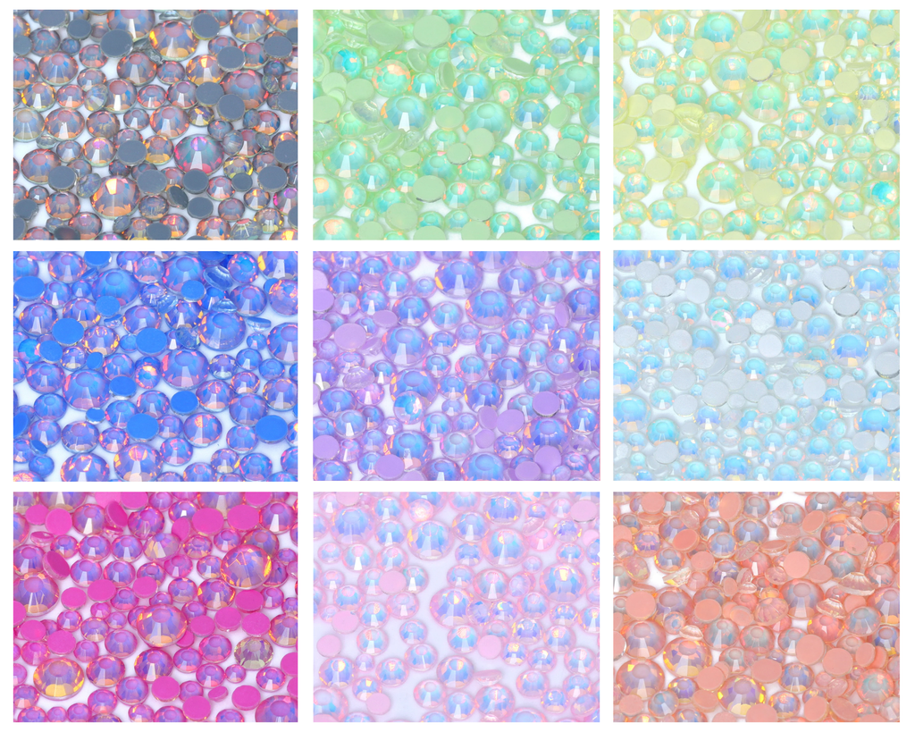 SS6-SS20 Mix Size Mocha Opal High Quality Flat-Back Glass Rhinestones