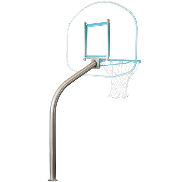 Dunn Rite Regulation Clear Hoop Combo Deck-Mounted Pool Basketball and Volleyball Set