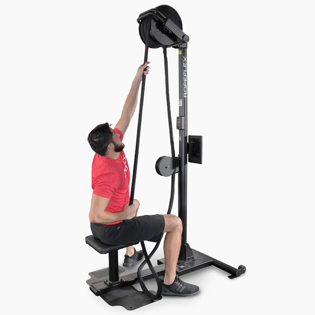 Ropeflex RX2500 Upright Infinity Rope Trainer with DSS Progressive Resistance Technology, removable seat and secondary pulley