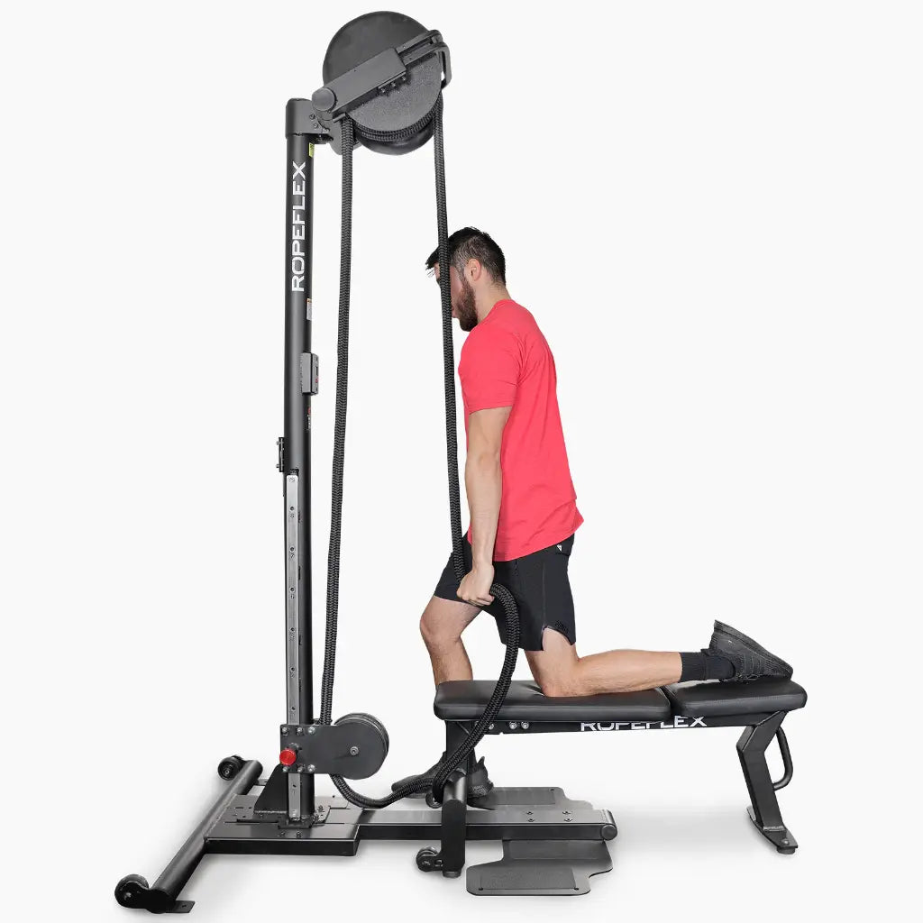 Ropeflex RX2500 Upright Infinity Rope Trainer with DSS Progressive Resistance Technology, removable seat and secondary pulley
