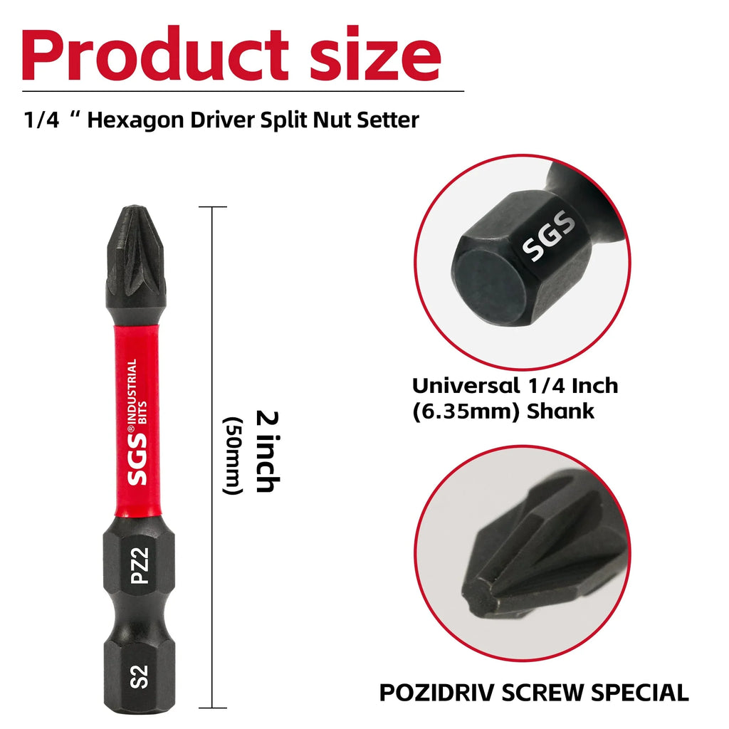10/20 Pieces of Strong Magnetic Impact-Resistant Pz2 Screwdriver Bit Set, 50mm S2 Steel, Non-Slip High Hardness Tip, Special Tools for Home Renovation/Decoration