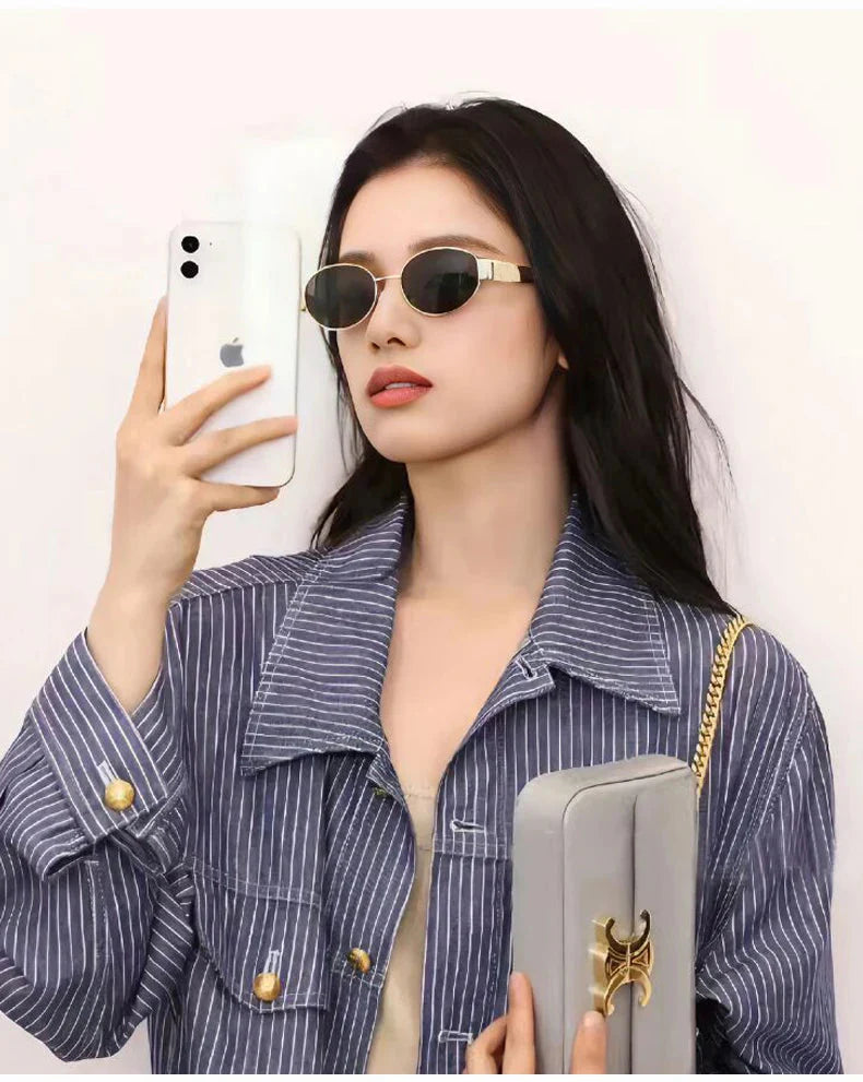 New Sunglasses For Women And Men Sun Glasses Alloy Oval Eyewear