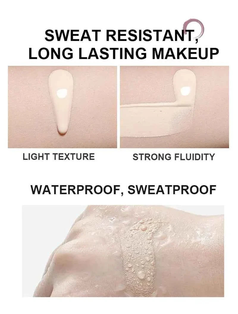 Smooth Liquid Foundation Cream Moisturizing Waterproof Concealer Modify Skin Tone Cover Acne Spots Full Coverage Face Make Up