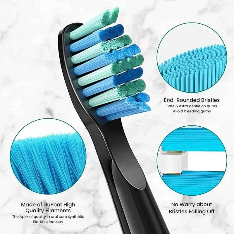 Premium Replacement Brush Heads - Compatible with Fairywill/Seago FW-507/508/515/551/917/959 - Dupont Bristles 5-10Pcs
