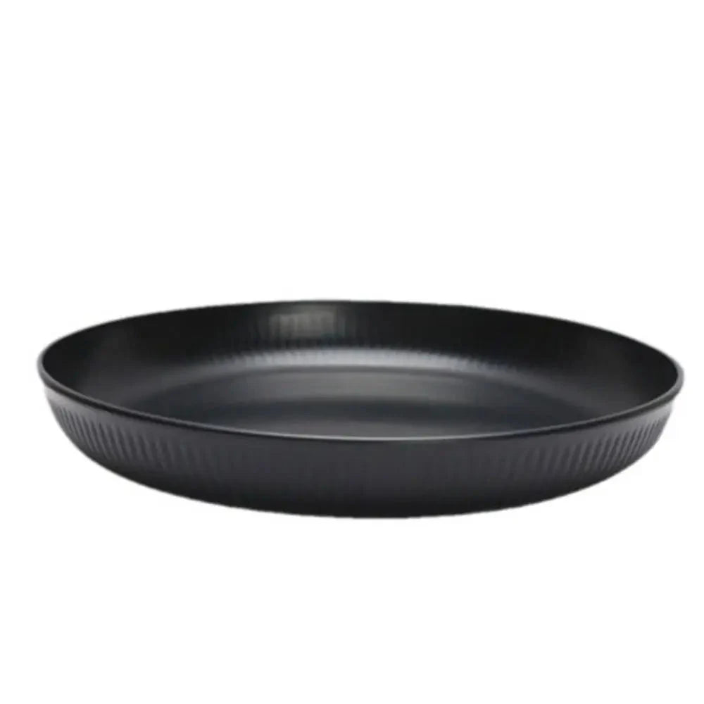 Black plastic cutlery set plates spitting dishes bowl cups cutlery for outdoor camping party